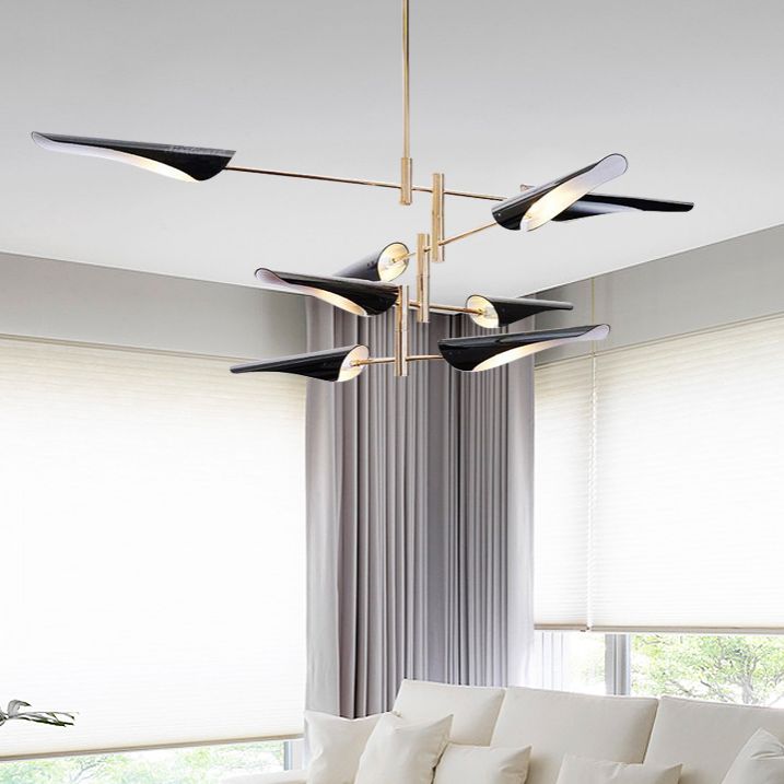 Modern Style Metal Chandelier Light Plane Shade Pendant Light for Living Room