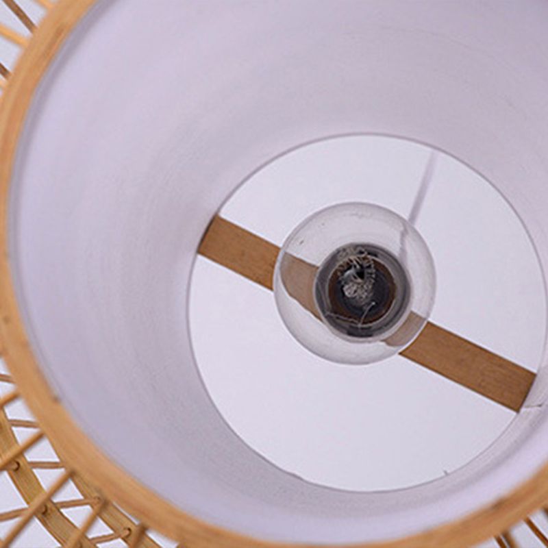 Asien 1-Licht-Down-Beleuchtung Bambuszylinder hängende Anhänger Licht für Tea Room