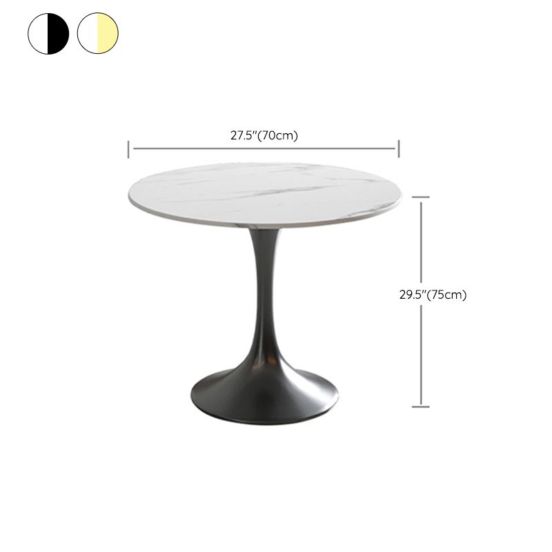 Round Dining Table Set with Metal Chairs 1/5 Pieces Modern Dining Set for Home