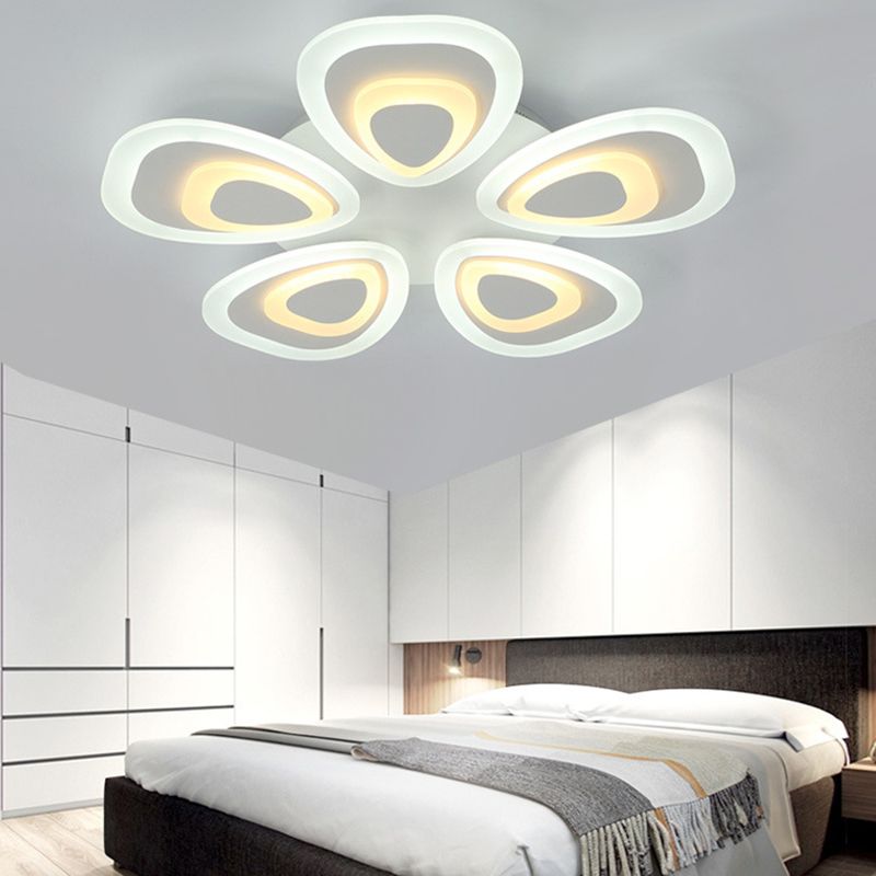 Water Droplets Shape Ceiling Lamp Minimalist LED Ceiling Mount Light with Acrylic Shade
