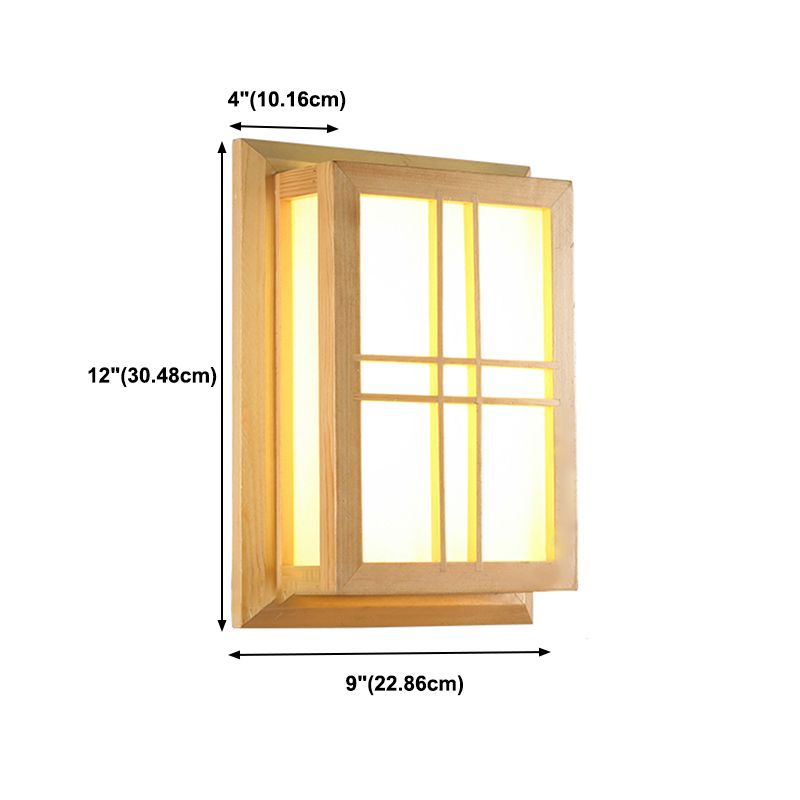 Wooden Wall Mount Light Geometry Shape Modern LED Wall Sconce Light for Living Room