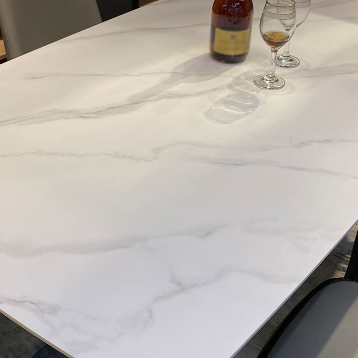 Mesa de comedor rectangular moderna, patas de madera maciza, mesa de cocina y comedor