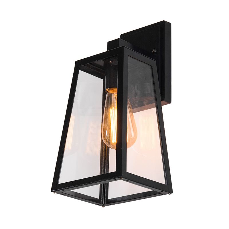 Industrielle Vintage Wandlampe Aluminium Geometrische wasserdichte Wandleuchten mit klarem Glasschatten