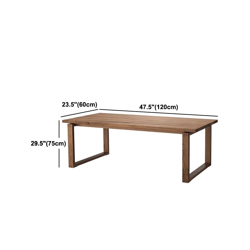 Natural Rectangle Dining Site Table Modern Solid Wood Sled Base Dining Table