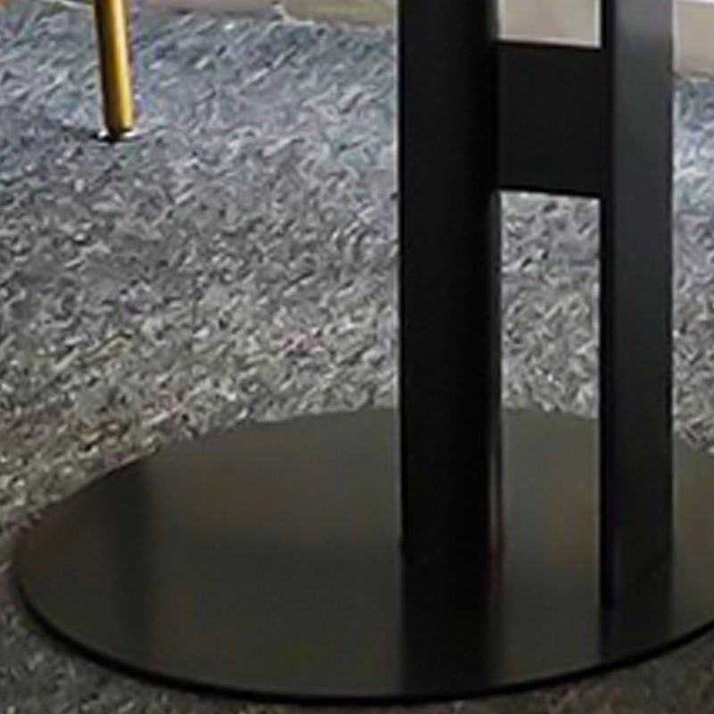 Modern Round Corner Table Slate Pedestal Side Table for Living Room