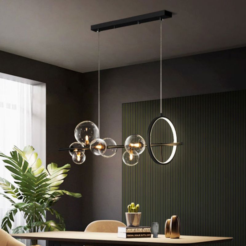 Modern Style Dining Chandelier Lamp Fixture Dining Room Glass Shade Ceiling Hanging Light
