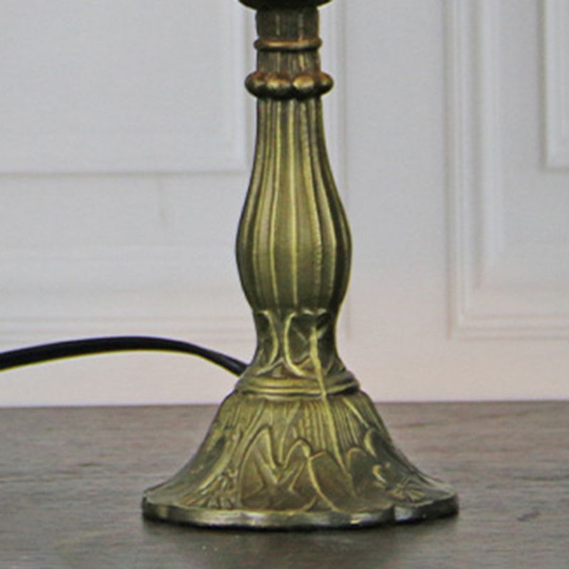 Light da tavolo a forma di campana a forma di 1-bulba Lampada da comodino in vetro in bronzo