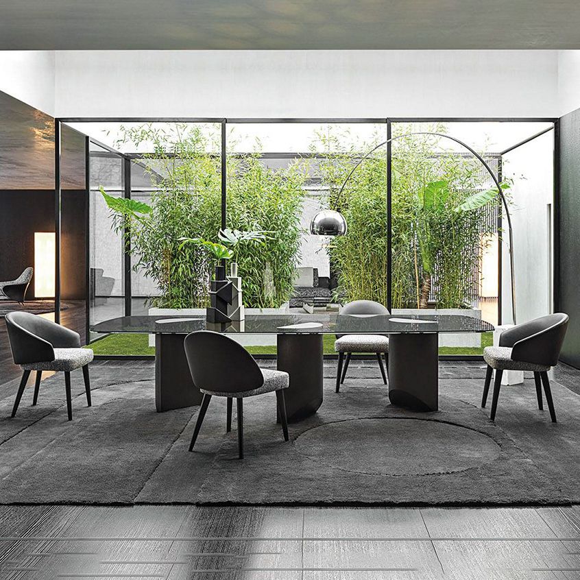 Industrial Arm Chair Metal Solid Back Dining Room Chair for Home