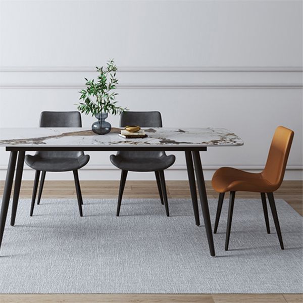 Silla auxiliar de cuero para el hogar contemporánea, acabado mate, sillas de comedor Parsons