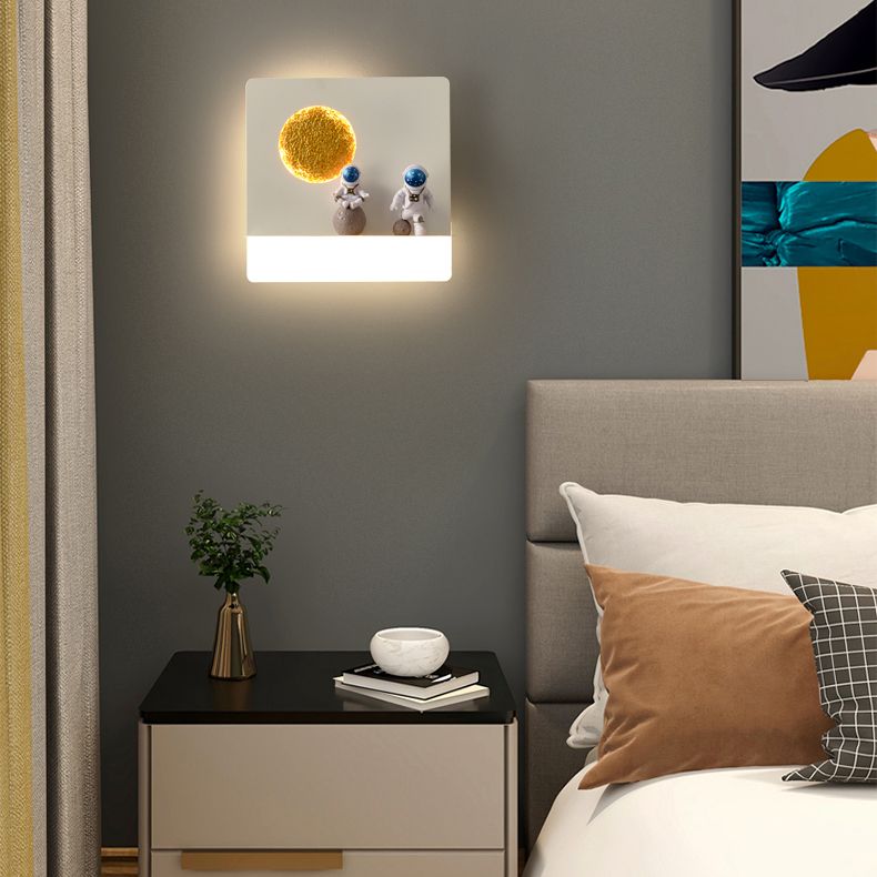 GEOMETRIC HADE SCONCE SCONCE STYE METAL METAL 1 SCONCI LIGHT, SAPI con decorazione