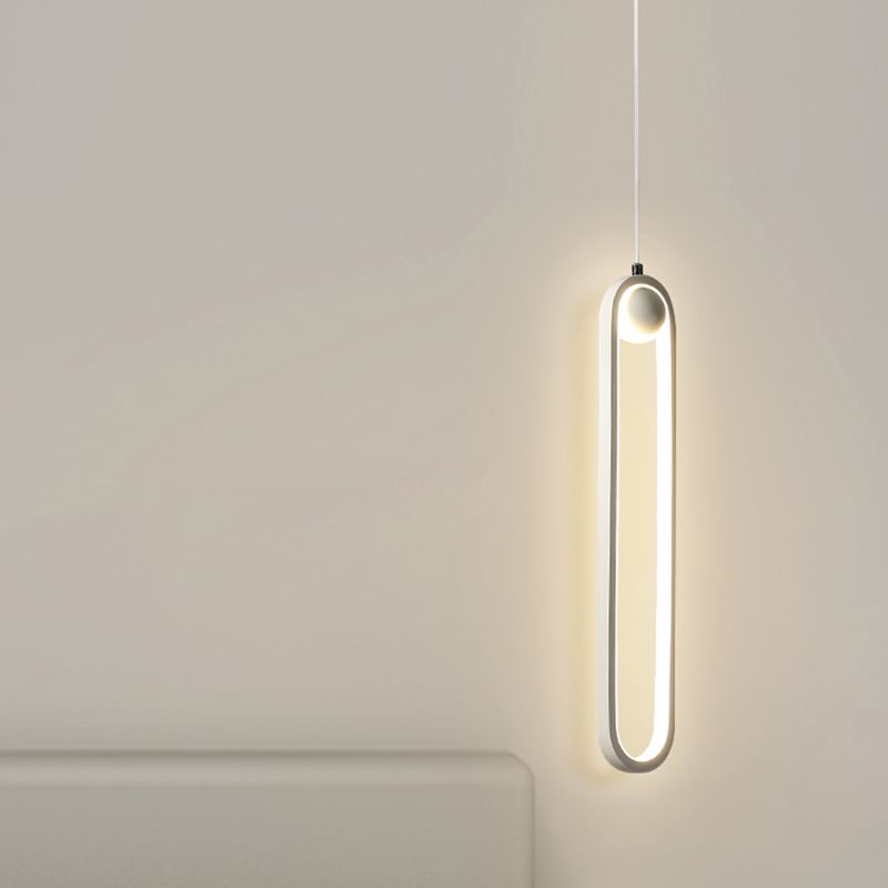 Ovaal slaapkamer hangende lamp met metaal eenvoudige stijl led gesuspendeerde verlichting armatuur