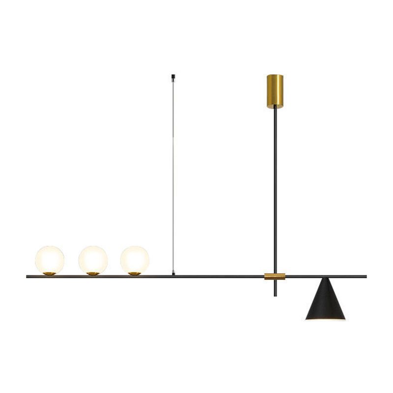 Moderno lampadario il lampadario lineare minimalista lampadario sferico a soffitto in vetro bianco