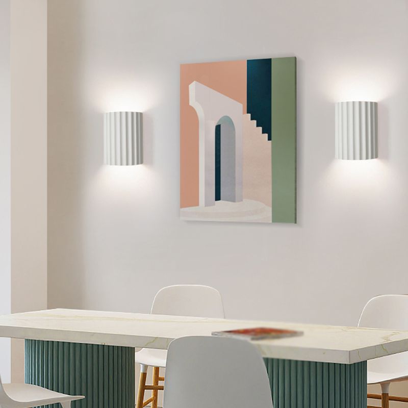 Resin Half Cylinder Shape Wall Sconce Modern Style 2 Lights Wall Light Sconce