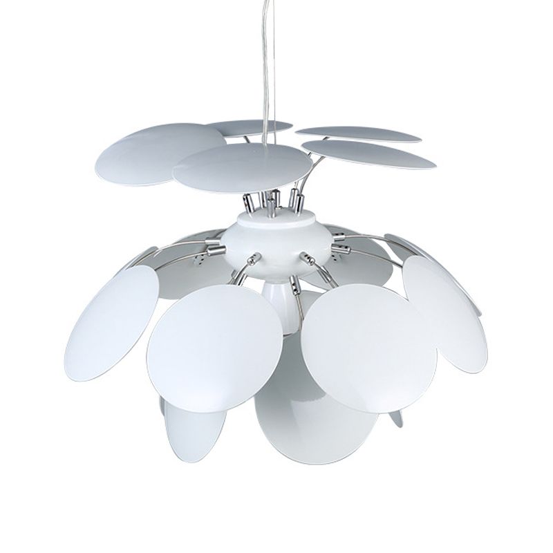 Modernisme Pincone suspension d'éclairage métallique 1-tampon 19,5 "/23,5" de large pendentif de restaurant en blanc