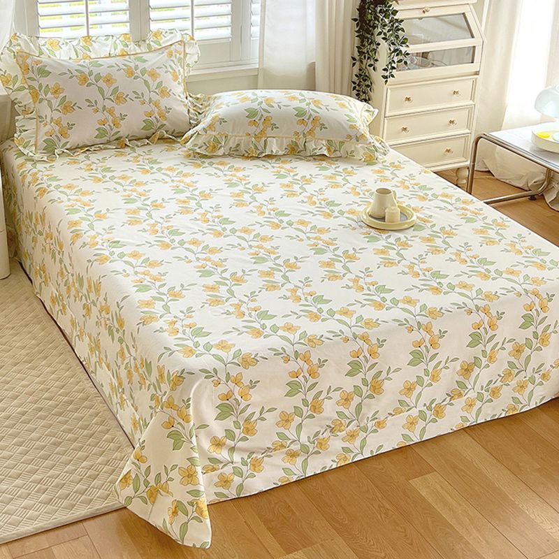 Floral Printed Bed Sheet Set Modern Elegant Sheet for Bedroom