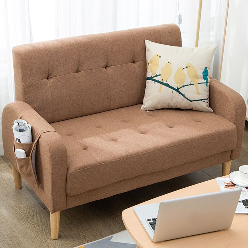 30.31" H Cotton Blend Square Arm Tufted Loveseat for Living Room