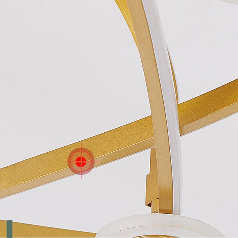 Cartoon LED Flush Mount Fan Lamp Geometric Semi Flush Ceiling Light Fixture with Metal Shade