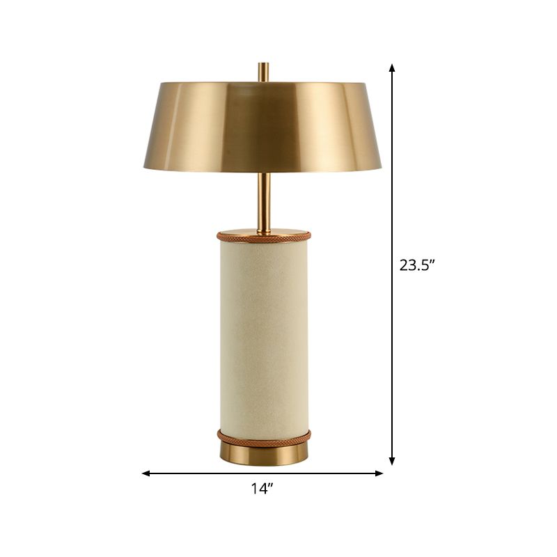 Uitlopende tafellamp modernistisch metaal 1 lamp kleine bureaulamp in wit voor woonkamer