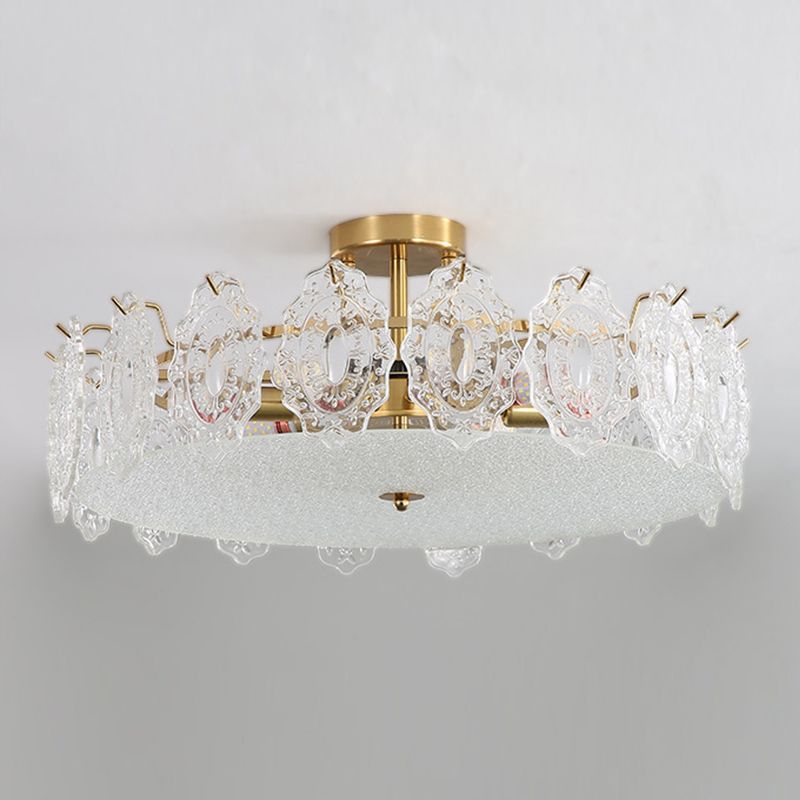 Modern Ceiling Light Household Glass Flush Mount Light Fixture for Bedroom