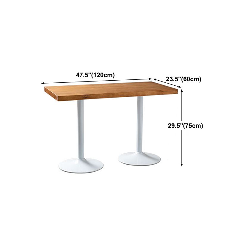 Metal Industrial Indoor Table Pine Solid Wood Top Table for Dining Room