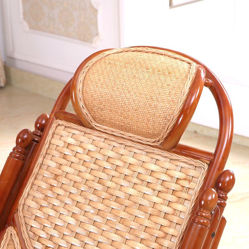 Traditional Rocking Chair Rattan Spindle Backrest Indoor Rocking Chair