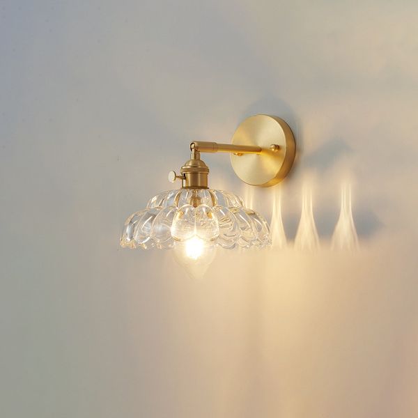 Modern Creative 1-Light Wall Light Geometric Glass Wall Lamp in Gold