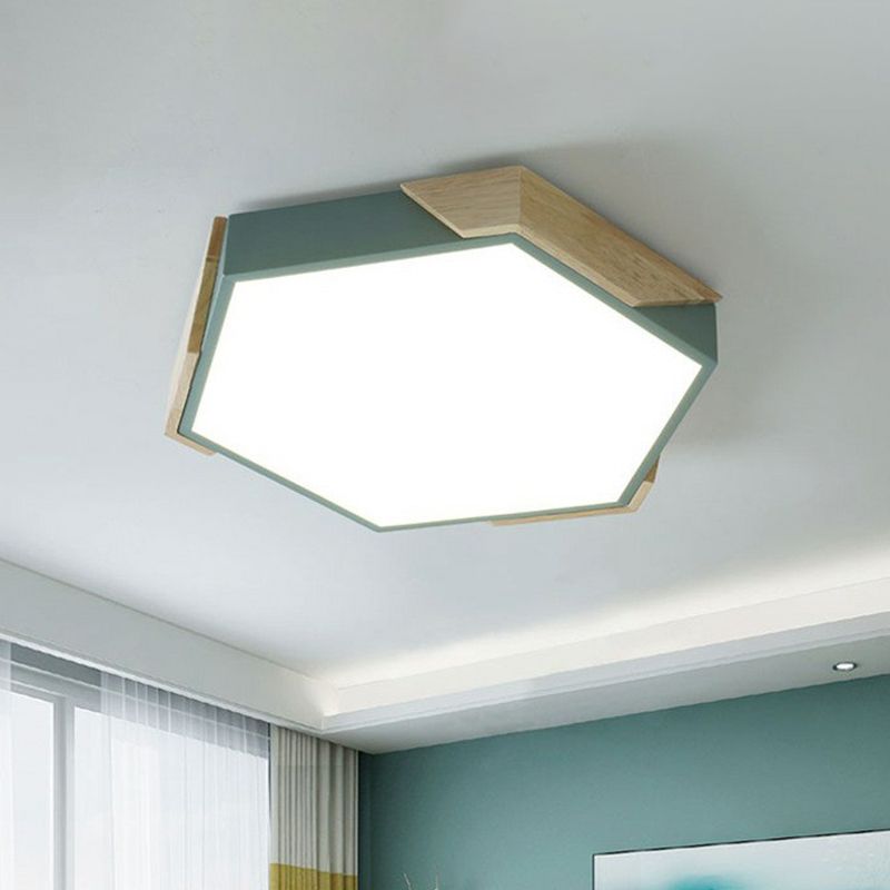 Acrylic Hexagon Shaped LED Flush Mount Lighting Nordic Style Flush Mount Ceiling Light for Bedroom