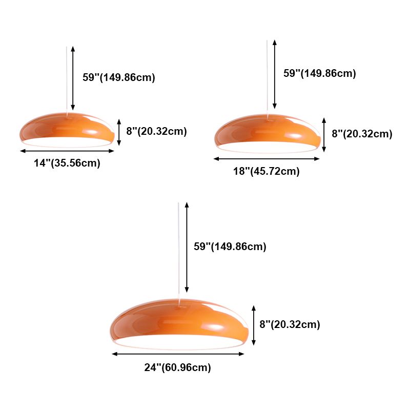 Macaron-stijl hangende verlichtingsarmatuur 1-licht hanglamp met aluminium voor woonkamer