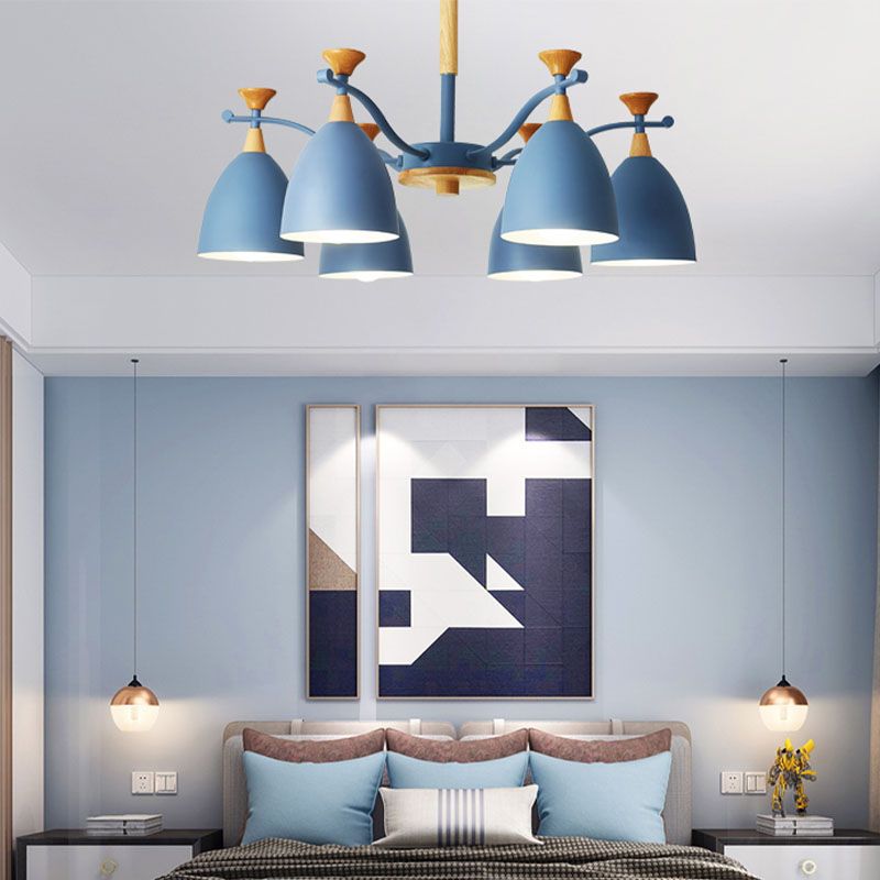 Luces colgantes de metal colgante de lámpara de cono de cono de macarrón