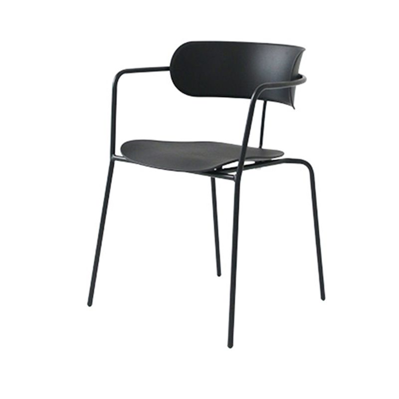 Chaises de salle à manger de cuisine de style industriel Fauteuils empilables avec pieds en métal (Ensemble de 4)