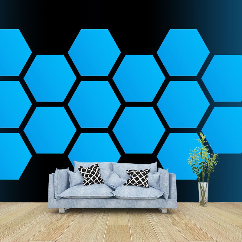 Hexagons Geometry Contemporary Mural Wallpaper for Home Decoration, Waterproofing