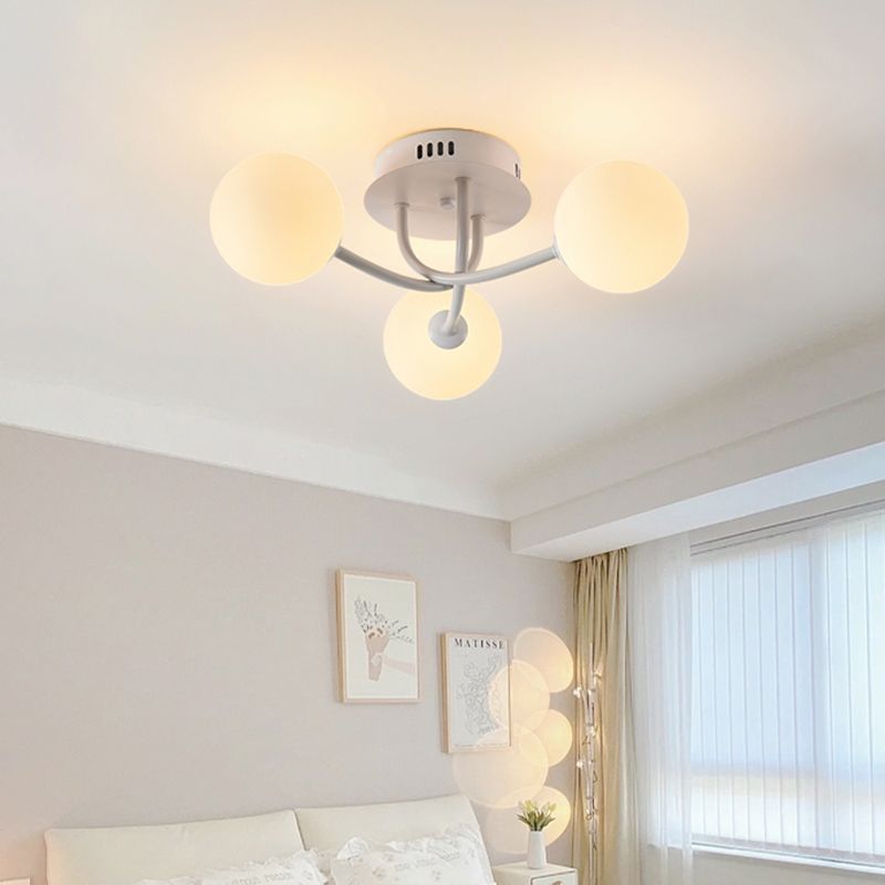 Nordic Sputnik Flush Mount Globe Ceiling Light Fixture with Glass for Bedroom