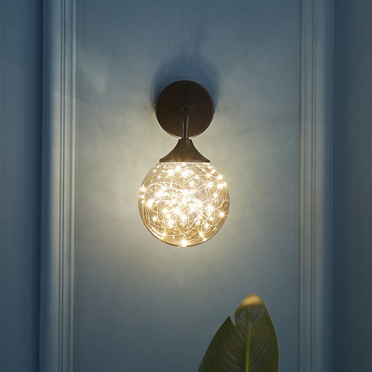 Nordic Light Extravagant Style Spherical Sconce Light Fixture Glass 1 Light Sconces