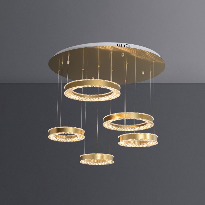 Moderno lampadario a pendente a led in stile lussuoso illuminazione lampadario cristallino