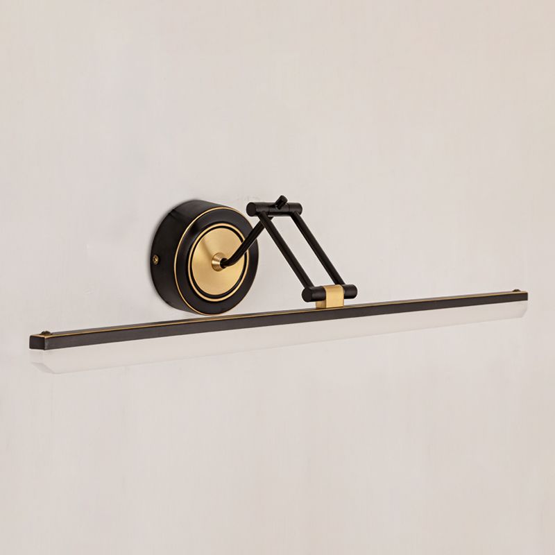 Lineaire schaduw metalen wand sconce moderne stijl 1-licht spiegel zwenkarm muur gemonteerd licht