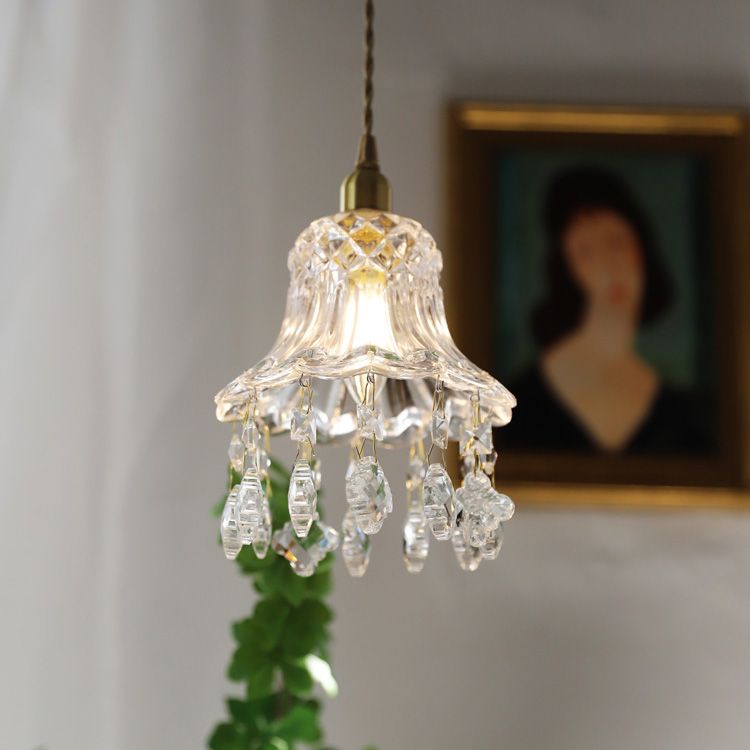 Modern Style Pendant Light Glass Crystal Hanging Light for Dining Room Living Room