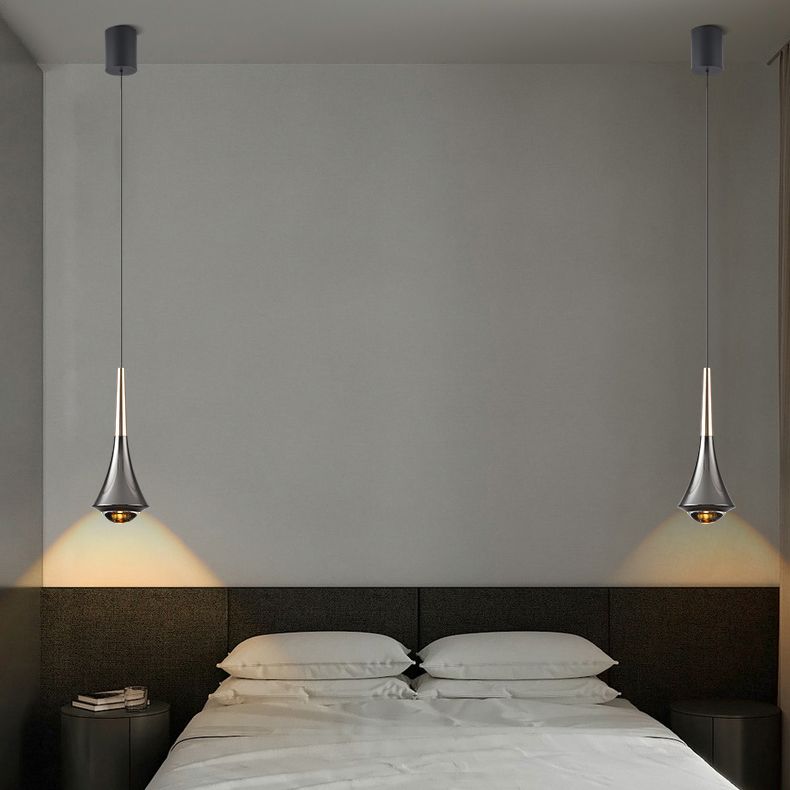 Aluminum Flared Pendant Light Fixture Simple LED Drop Lamp for Dining Room