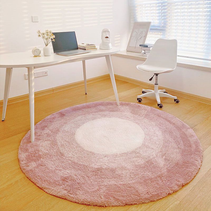 Pink Casual Rug Polyester Stripe Rug Stain Resistant Rug for Living Room