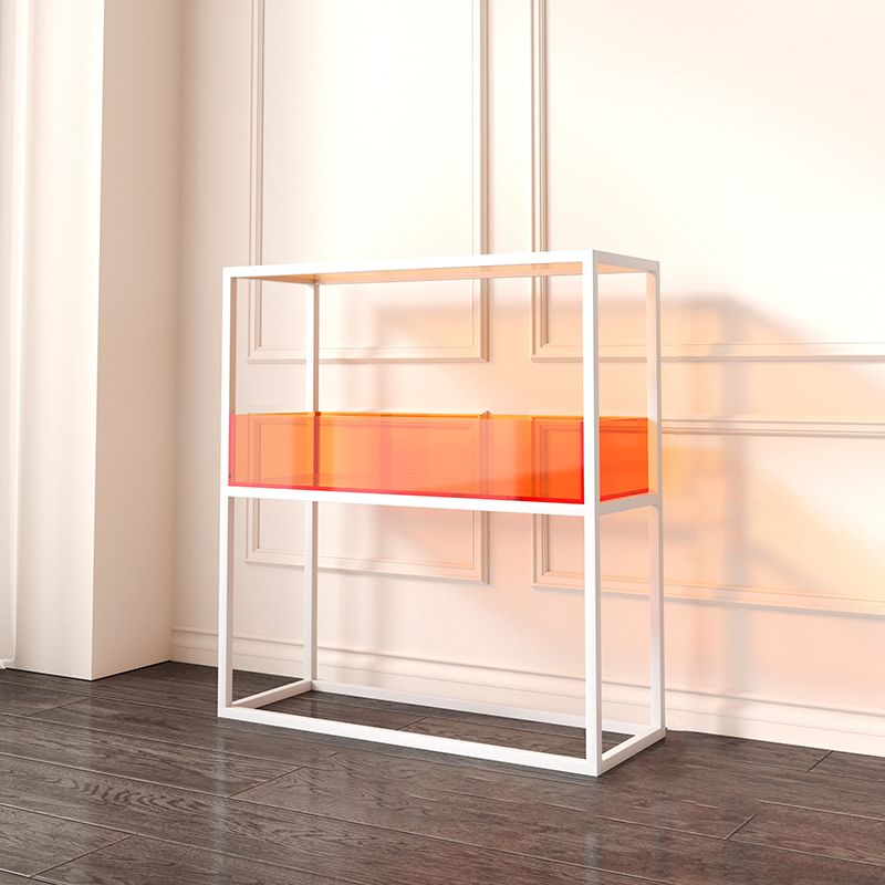 1-Tier Standard Bookshelf Modern Style Open Back Acrylic Bookcase