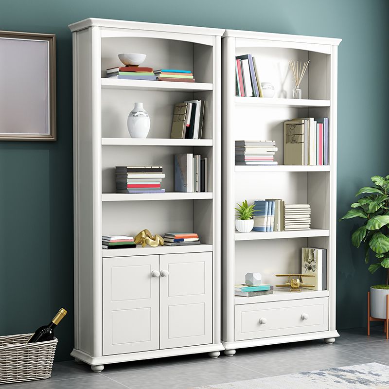 Wooden Closed Back Bookcase Standard Contemporary Bookshelf with Shelves