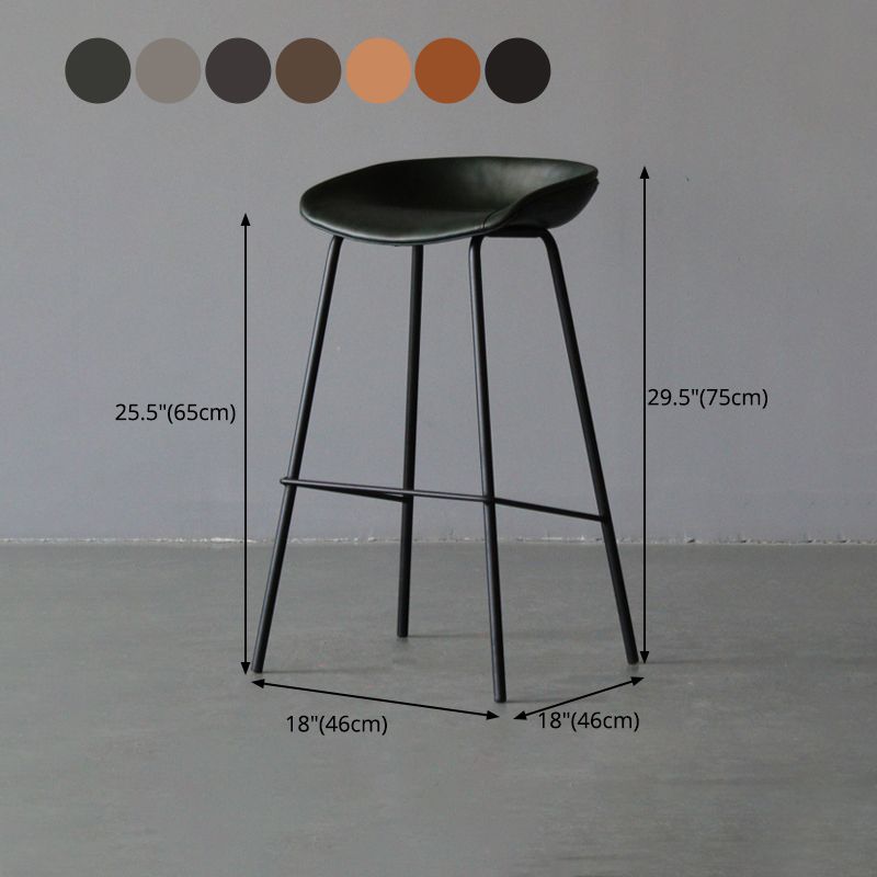 Scandinavian Metal Kitchen Dining Room Armless Stool Low Back Bar Stool