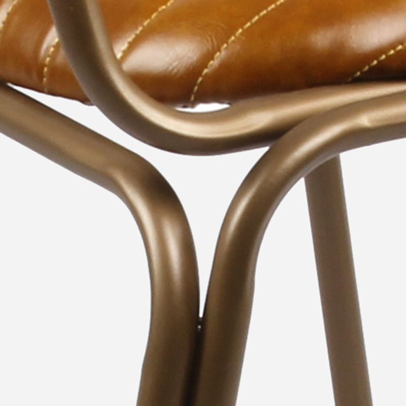 Tabourets de comptoir scandinaves en or, tabourets de bar d'intérieur sans bras en cuir de fer
