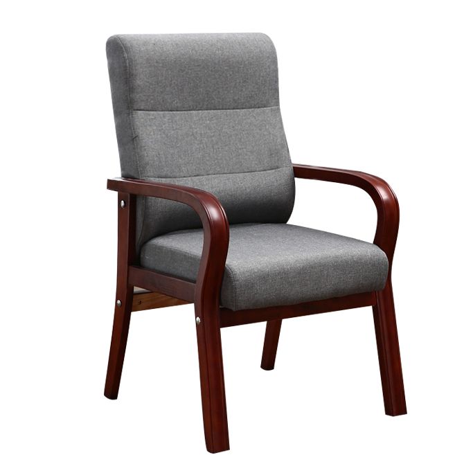 Chaises de bras arrière à salle à manger rembourrée moderne avec des jambes en bois
