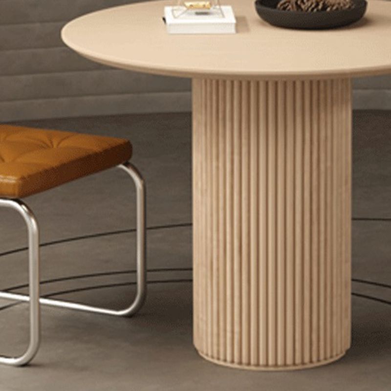 29.5"H Modern Wood Base Wood/Slate Top Round Table Top Coffee Table