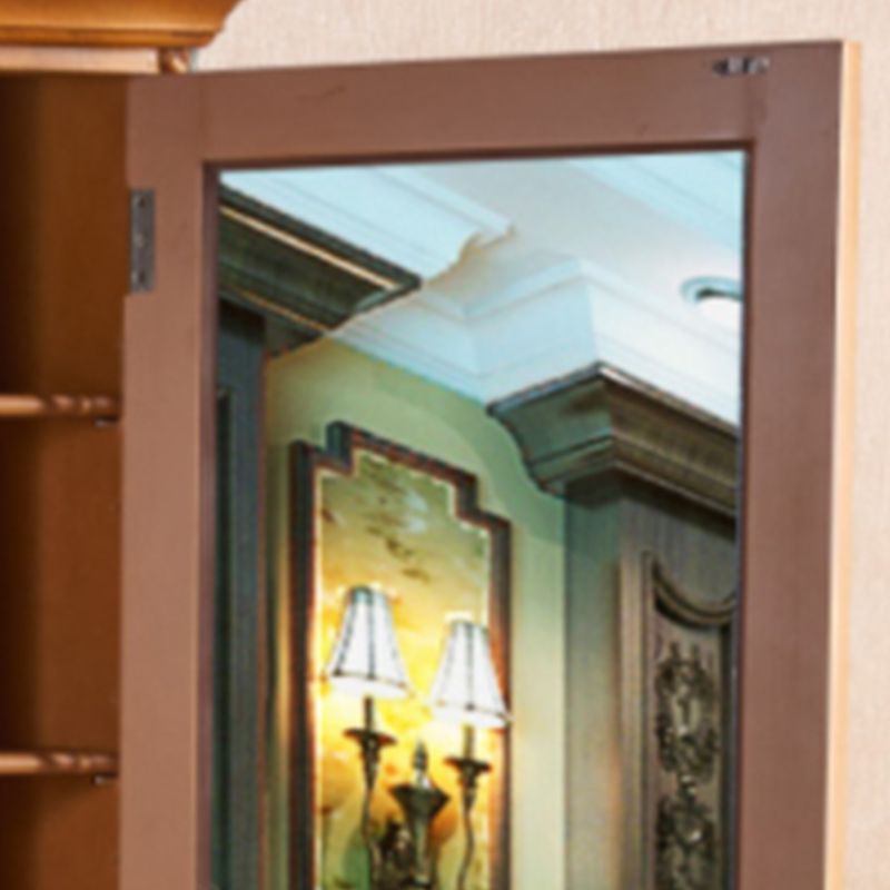 Traditional Style Storage Cabinet Wooden Armoire with Mirror