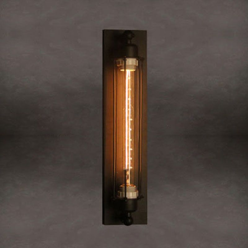 Metal Industrial Wall Sconce Cylinder Shape Wall Light for Courtyard