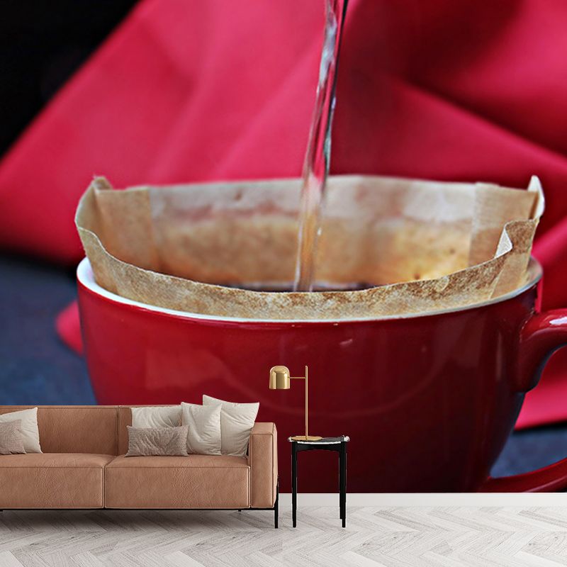 Coffee Resistant Mural Wallpaper Environment Friendly Sleeping Room Wall Mural