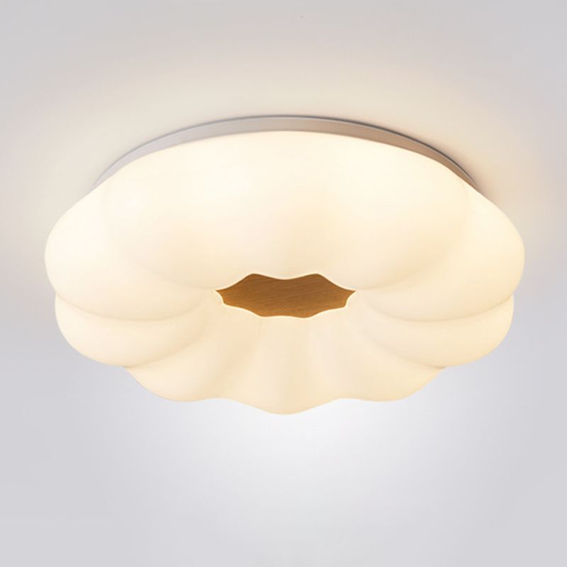 LED Ceiling Light Wooden Ceiling Mount Light with Acrylic Shade for Living Room