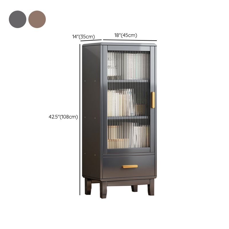 Modern Brown Accent Cabinet with Acrylic Doors Rectangle Cabinet