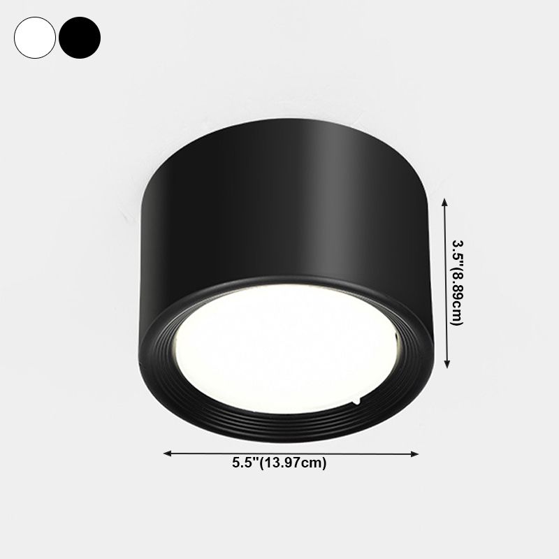 Plafonnier LED en forme de cylindre en fer moderne, 1 lumière, encastré pour couloir, salon